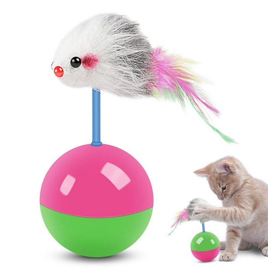 Housruse Tier-Intelligenzspielzeug Katzenspielzeug Stehaufmännchen MausTumbler Spielzeug
